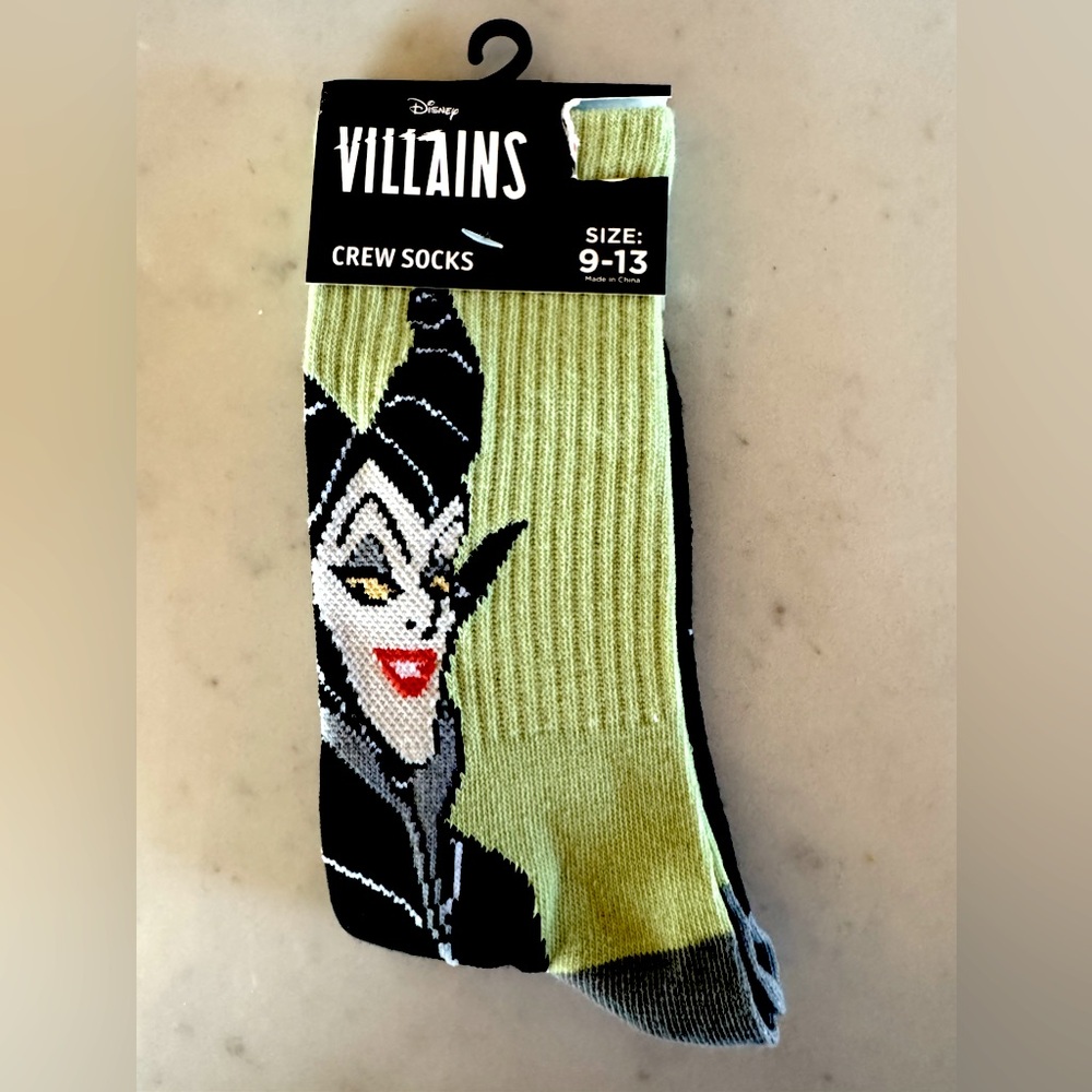 Disney Villains Sleeping Beautys Maleficent Crew Socks adult unisex 9-13